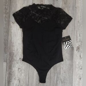 Soho Apparel Black Lace Bodysuit